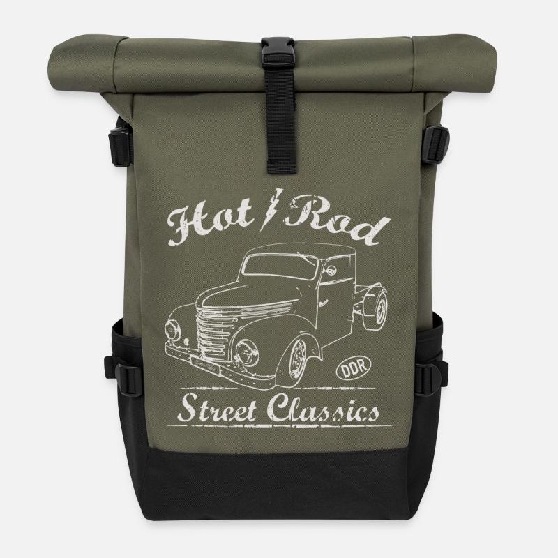 GDR Framo Barkas Hot Rod - IFA Street Classics - Roll Top Backpack - olive/black