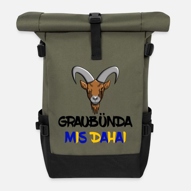 graubünda mis dahai - Rolltop Rucksack - Olive/Schwarz