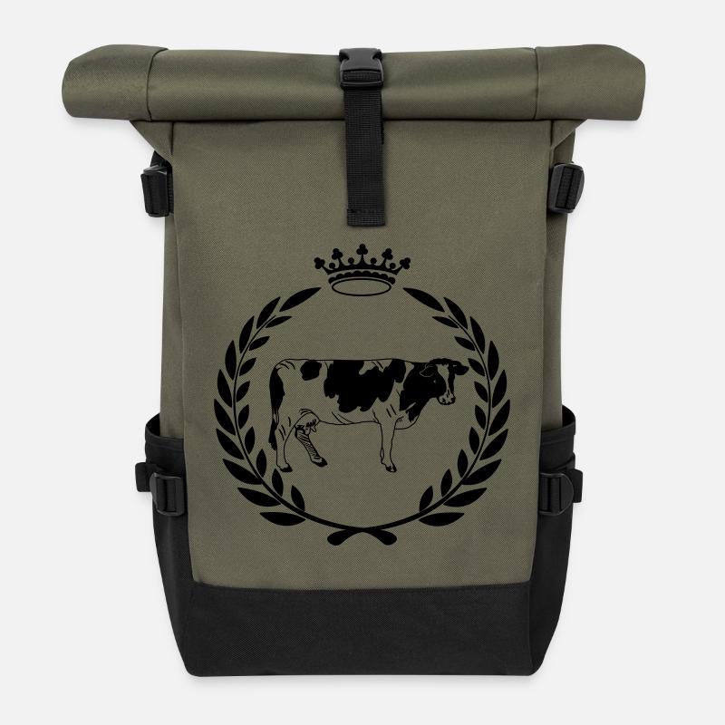 Kuhkronen-Lorbeerkranz - Rolltop Rucksack - Olive/Schwarz