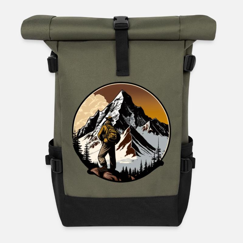 Bergsteiger - Rolltop Rucksack - Olive/Schwarz