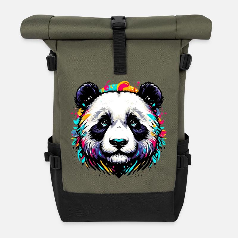 Panda - Rolltop Rucksack - Olive/Schwarz