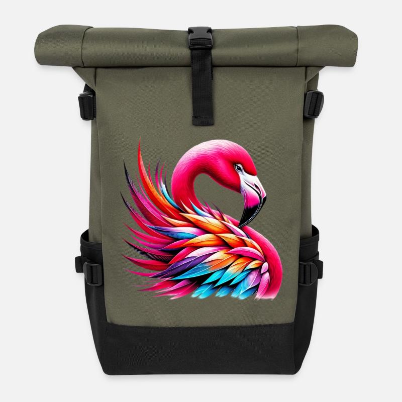 Flamingo - Rolltop Rucksack - Olive/Schwarz
