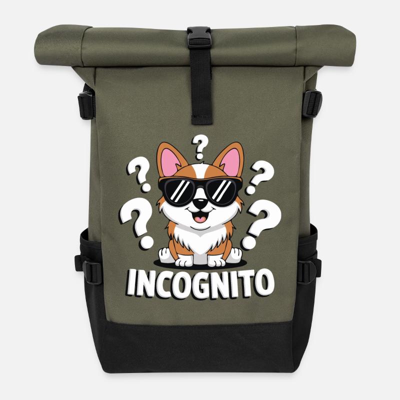 INCOGNITO HUNDE - Rolltop Rucksack - Olive/Schwarz