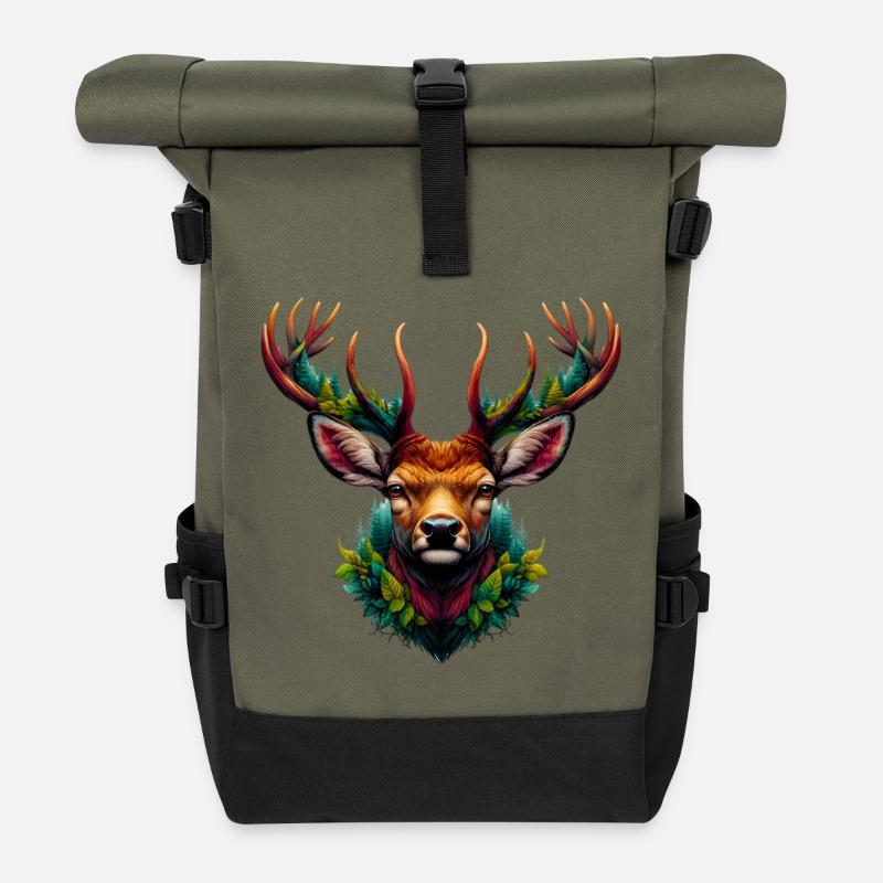 Hirsch - Rolltop Rucksack - Olive/Schwarz