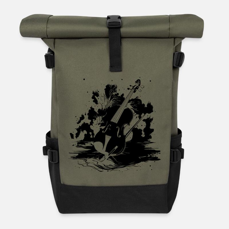 Geige - Rolltop Rucksack - Olive/Schwarz