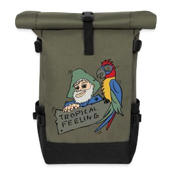 Journée de Robinson Crusoé - Sac à dos roll top - olive/noir - Devant
