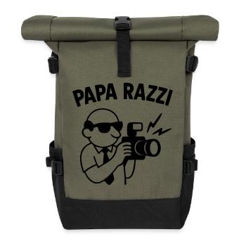 PAPA RAZZI – Toujours prêt à capturer l’instant… - Sac à dos roll top - olive/noir - Devant