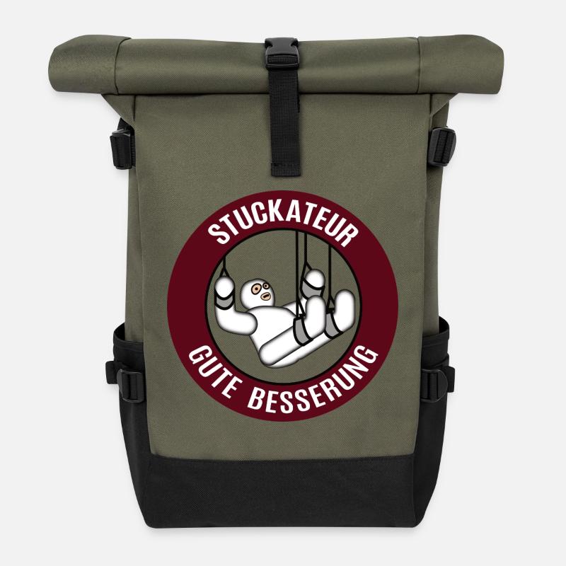 Gute Besserung Stuckateur Alles Gute Gesundheit - Rolltop Rucksack - Olive/Schwarz