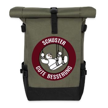 Gute Besserung Schuster Alles Gute Gesundheit - Rolltop Rucksack - Olive/Schwarz - Vorne
