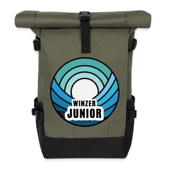 Junior Winzer Nachfolger Nachwuchs Kind Winzersohn - Rolltop Rucksack - Olive/Schwarz - Vorne