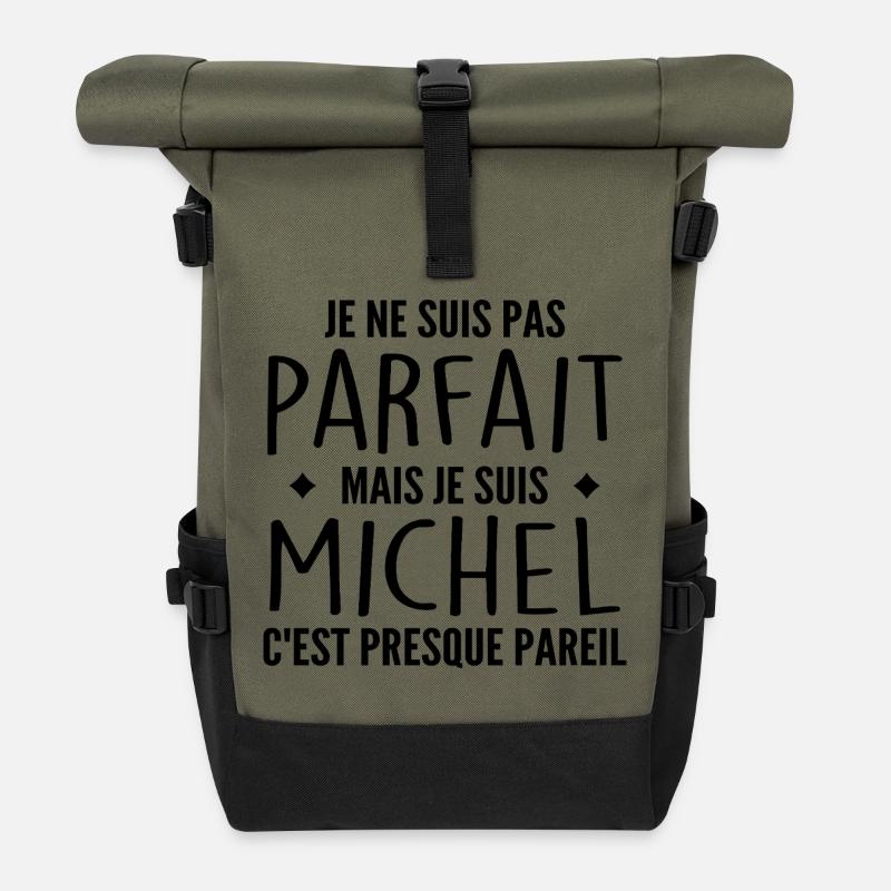 Michel Ein Vorname, eine Haltung Humor Michel - Rolltop Rucksack - Olive/Schwarz