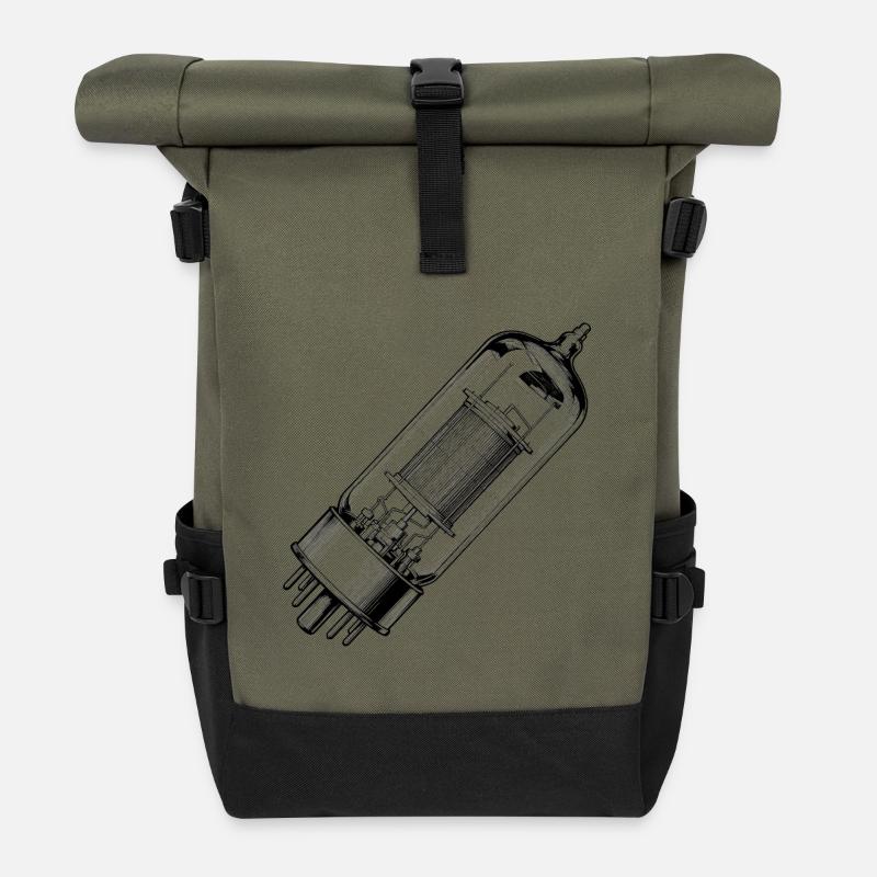 Röhre EL34-durchsichtig - Rolltop Rucksack - Olive/Schwarz