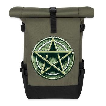 Écusson Pentagramme Émeraude - Sac à dos roll top - olive/noir - Devant