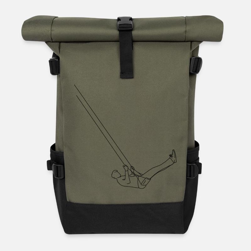 Balançoire - Sac à dos roll top - olive/noir