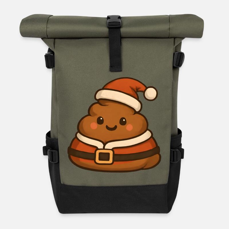 -Weihnachts-Weihnachtsmann Charming - Rolltop Rucksack - Olive/Schwarz