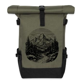 Pfad durch den Wald - Rolltop Rucksack - Olive/Schwarz - Vorne