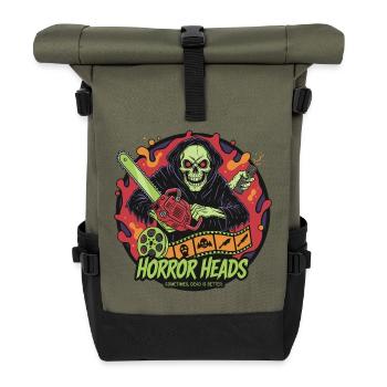 Horror Heads Grim Reaper with Chainsaw - Roll Top Backpack - olive/black - Front