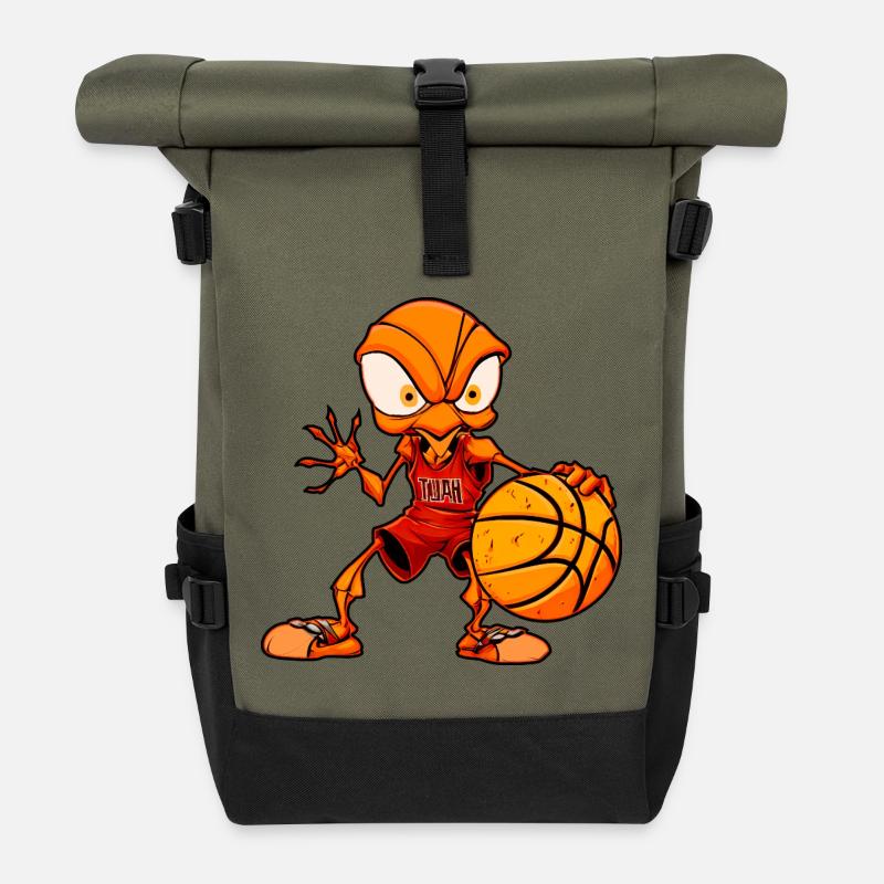 Basketball Ants - Roll Top Backpack - olive/black