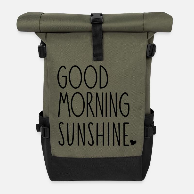 Good Morning Sunshine. - Roll Top Backpack - olive/black