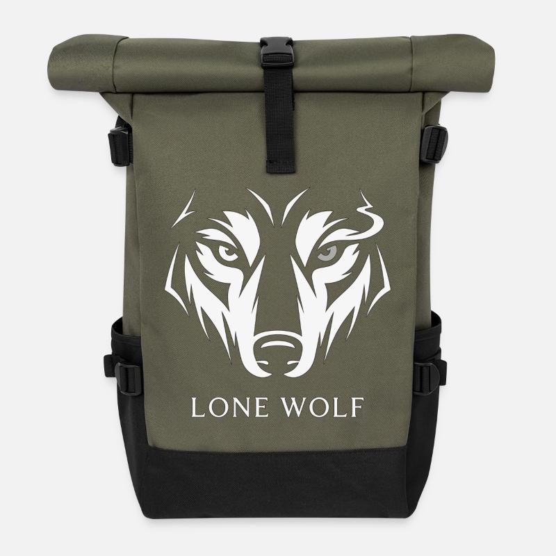 LONE WOLF - Rolltop Rucksack - Olive/Schwarz