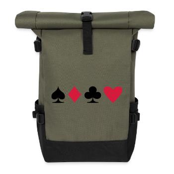 Poker Suit - Roll Top Backpack - olive/black - Front