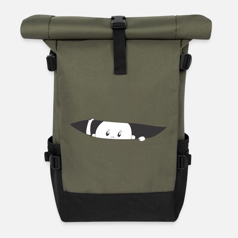 Waving baby - Roll Top Backpack - olive/black