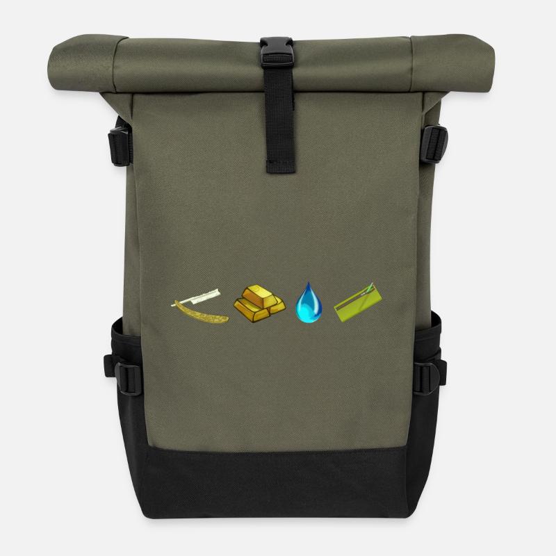 Rebus: Death on the heels - Roll Top Backpack - olive/black