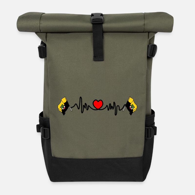Herzfrequenz Cardio für Sachsen Anhalt - Rolltop Rucksack - Olive/Schwarz
