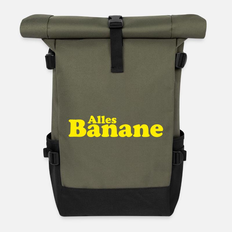 Alles Banane - Rolltop Rucksack - Olive/Schwarz