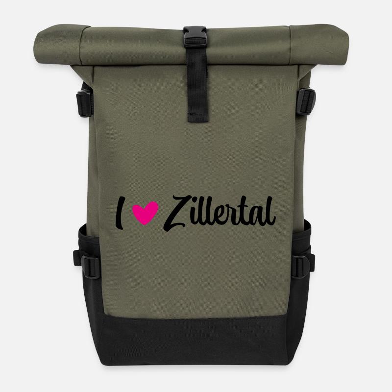 I love Zillertal - Rolltop Rucksack - Olive/Schwarz