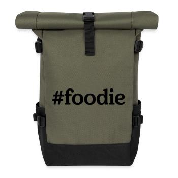 Foodie Quote - Roll Top Backpack - olive/black - Front