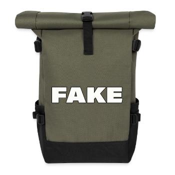 Faux - Sac à dos roll top - olive/noir - Devant