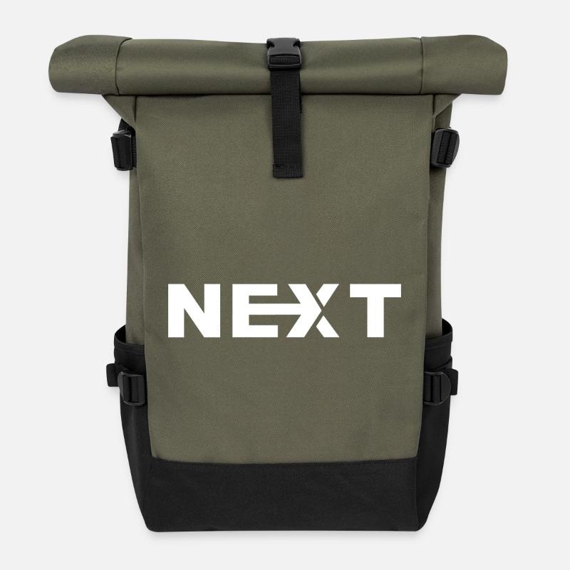 Nächster weißer Text - Rolltop Rucksack - Olive/Schwarz