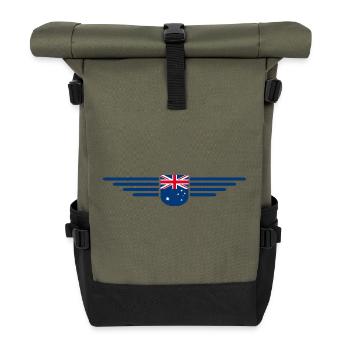 I Love Australia, Elegance Style Design T-Shirt - Roll Top Backpack - olive/black - Front