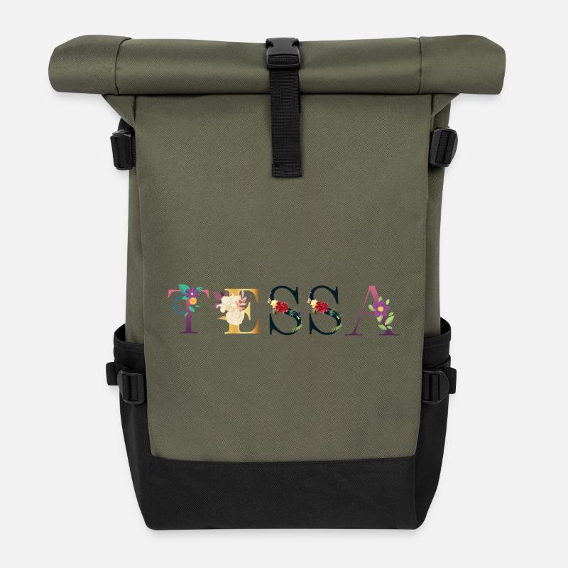 Tessa - Rolltop Rucksack - Olive/Schwarz