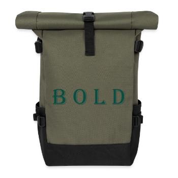 Design d’art abstrait digne - Sac à dos roll top - olive/noir - Devant