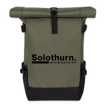 Coordonnées de Soleure : Canton Suisse - Sac à dos roll top - olive/noir - Devant