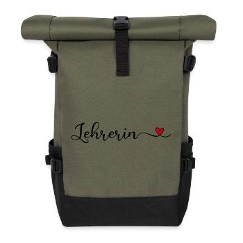 Lehrerin - Rolltop Rucksack - Olive/Schwarz - Vorne