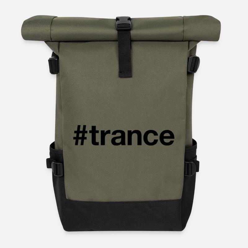 TRANCE Hashtag - Roll Top Backpack - olive/black
