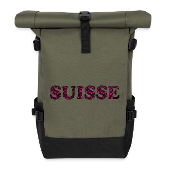 SCHWEIZ. LAND - Rolltop Rucksack - Olive/Schwarz - Vorne