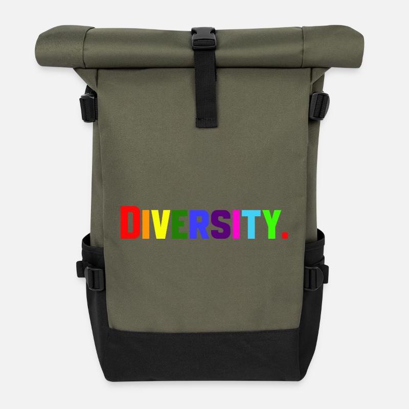 Diversité - Sac à dos roll top - olive/noir