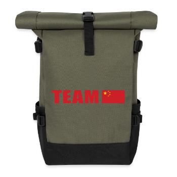 Support-Team China - Rolltop Rucksack - Olive/Schwarz - Vorne