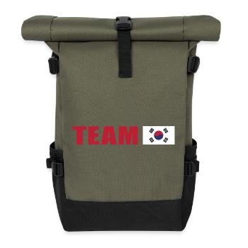 Conception d’inspiration du drapeau sud-coréen - Sac à dos roll top - olive/noir - Devant