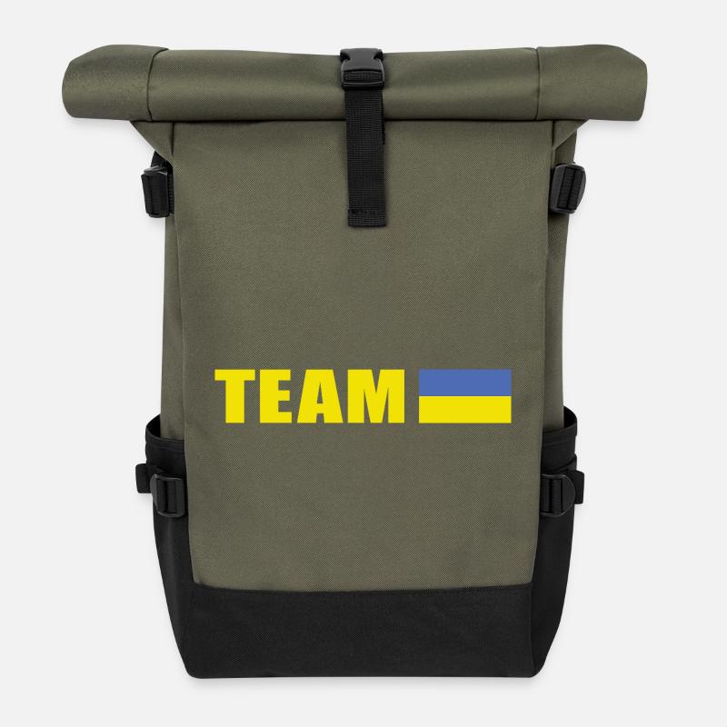 Support Team Ukraine - Roll Top Backpack - olive/black