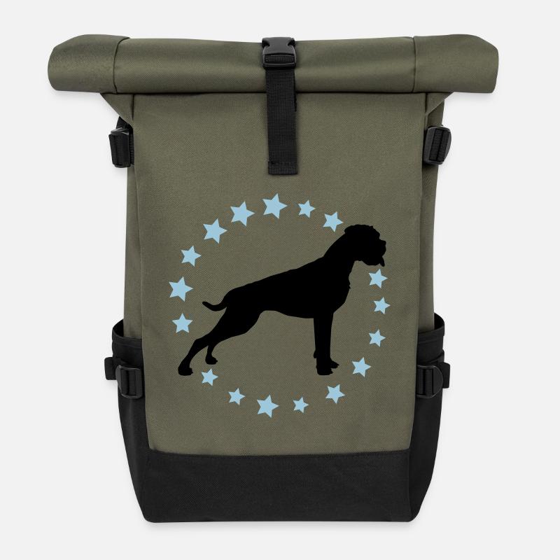 Boxer Sternenkreis 2 farb - Rolltop Rucksack - Olive/Schwarz