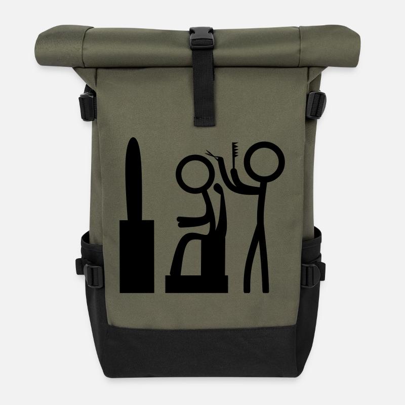 Friseur aus Leidenschaft - Rolltop Rucksack - Olive/Schwarz