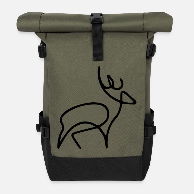 cerfs oneline - Sac à dos roll top - olive/noir