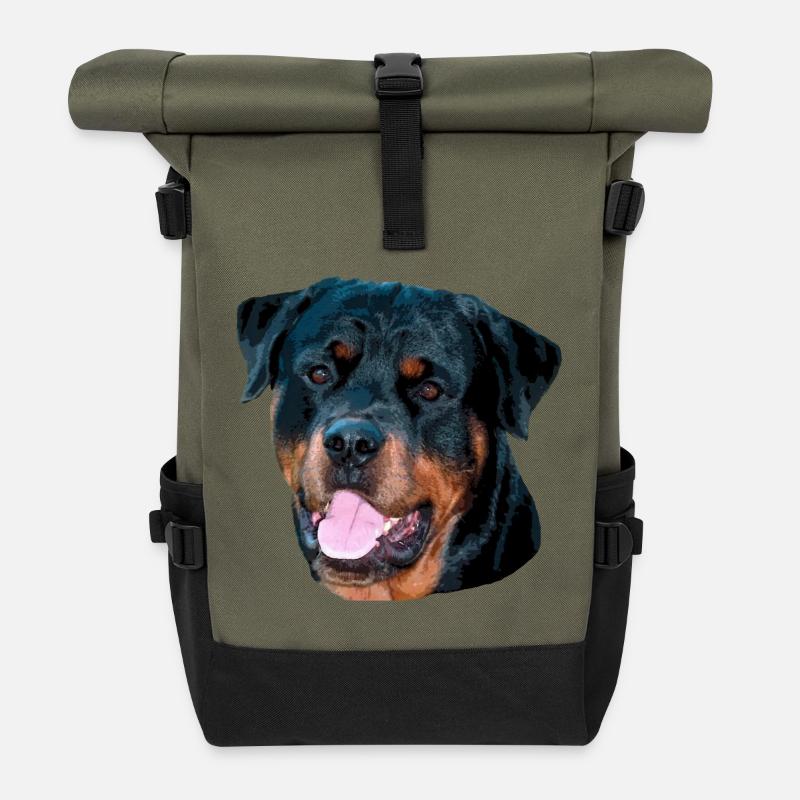 rotti - Roll Top Backpack - olive/black