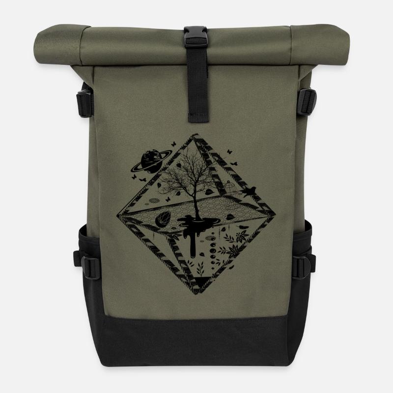 Un objet surréaliste - Sac à dos roll top - olive/noir