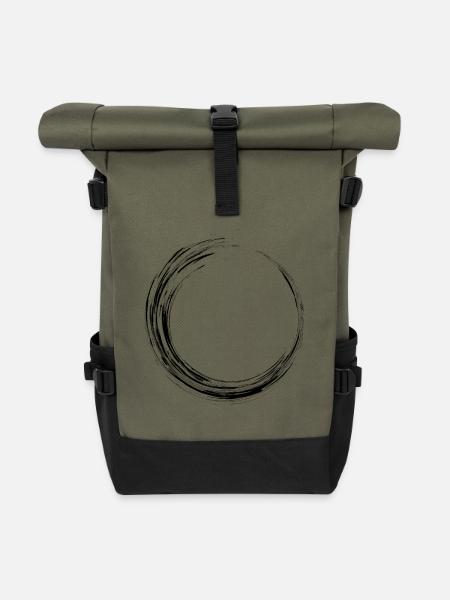Kreis Schwarz - Rolltop Rucksack - Olive/Schwarz